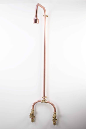 Curved Copper showers, online bathroom shop, taps and showers