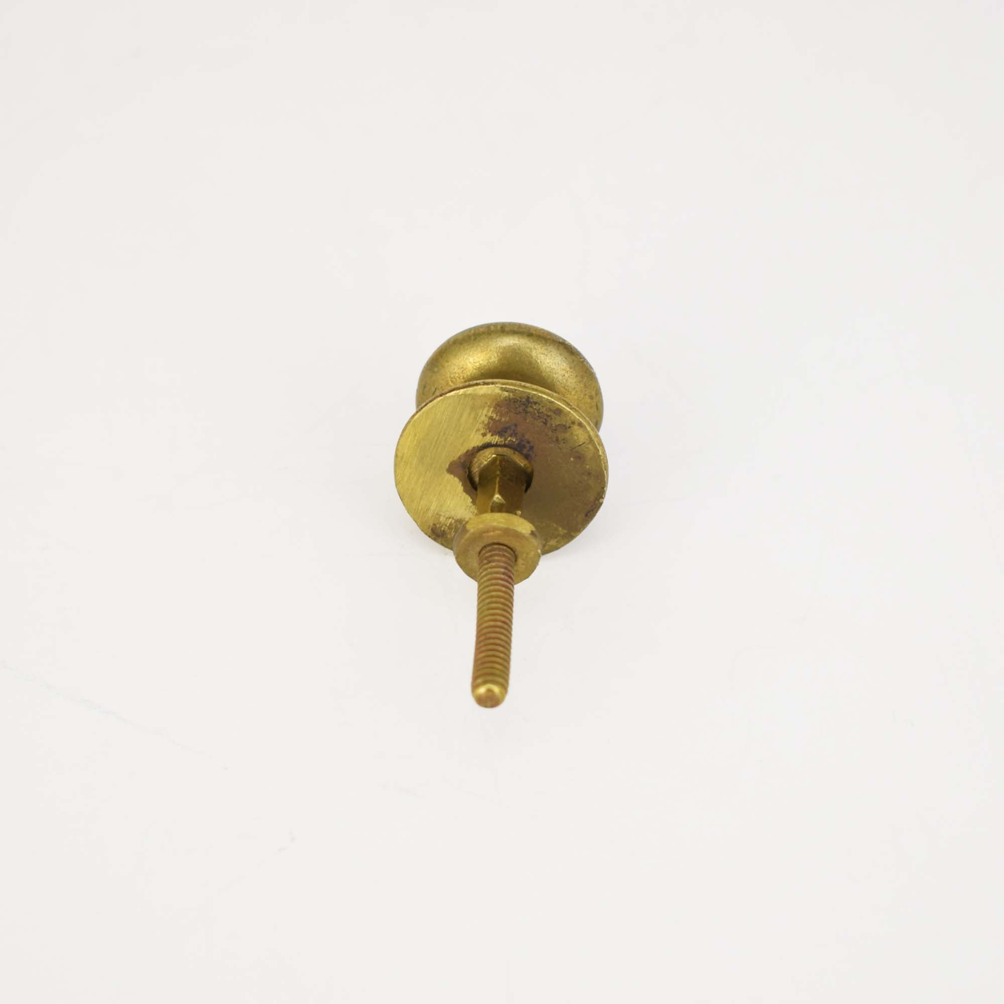 Small Brass Round Knob - Back View