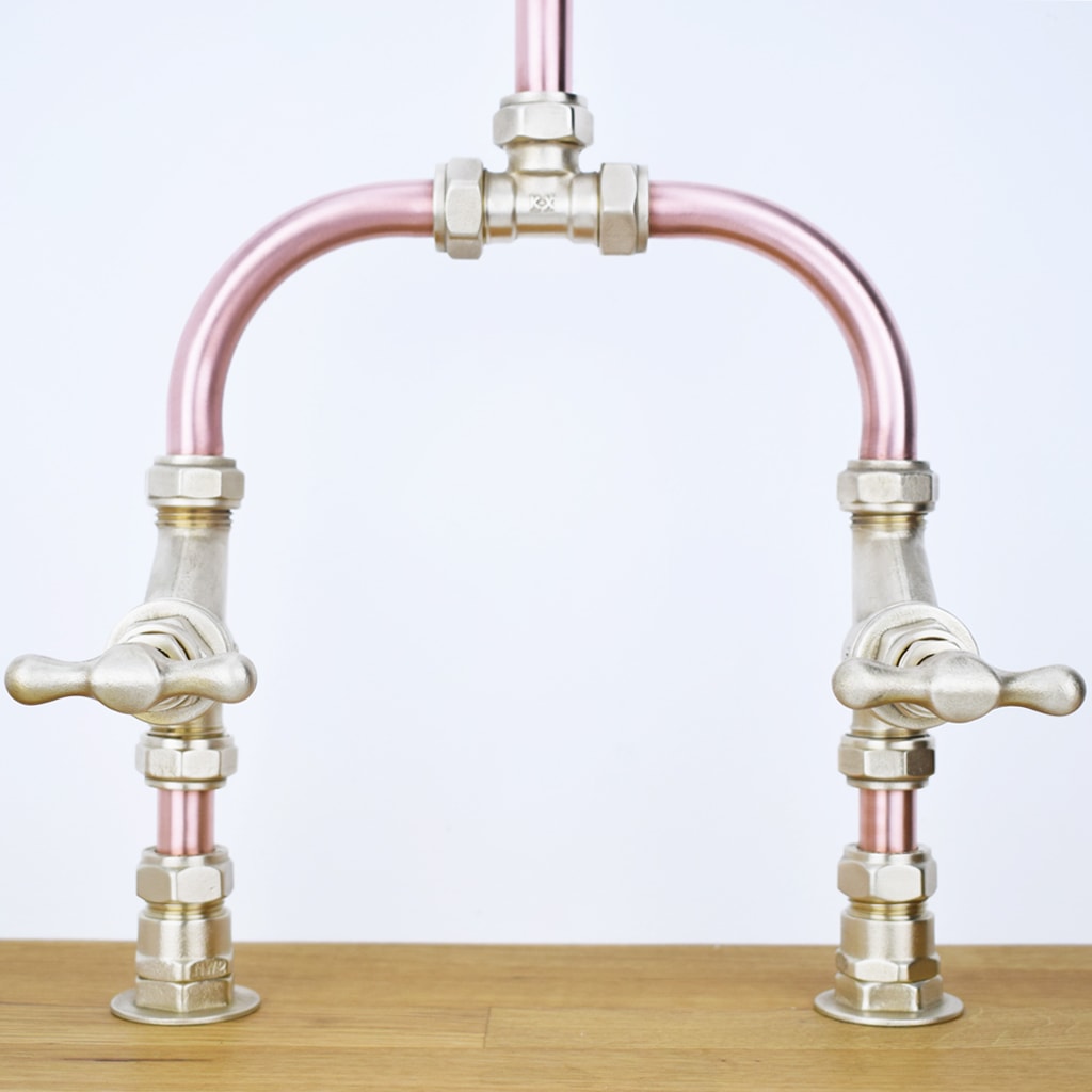 Seine copper tap close up of tap handles