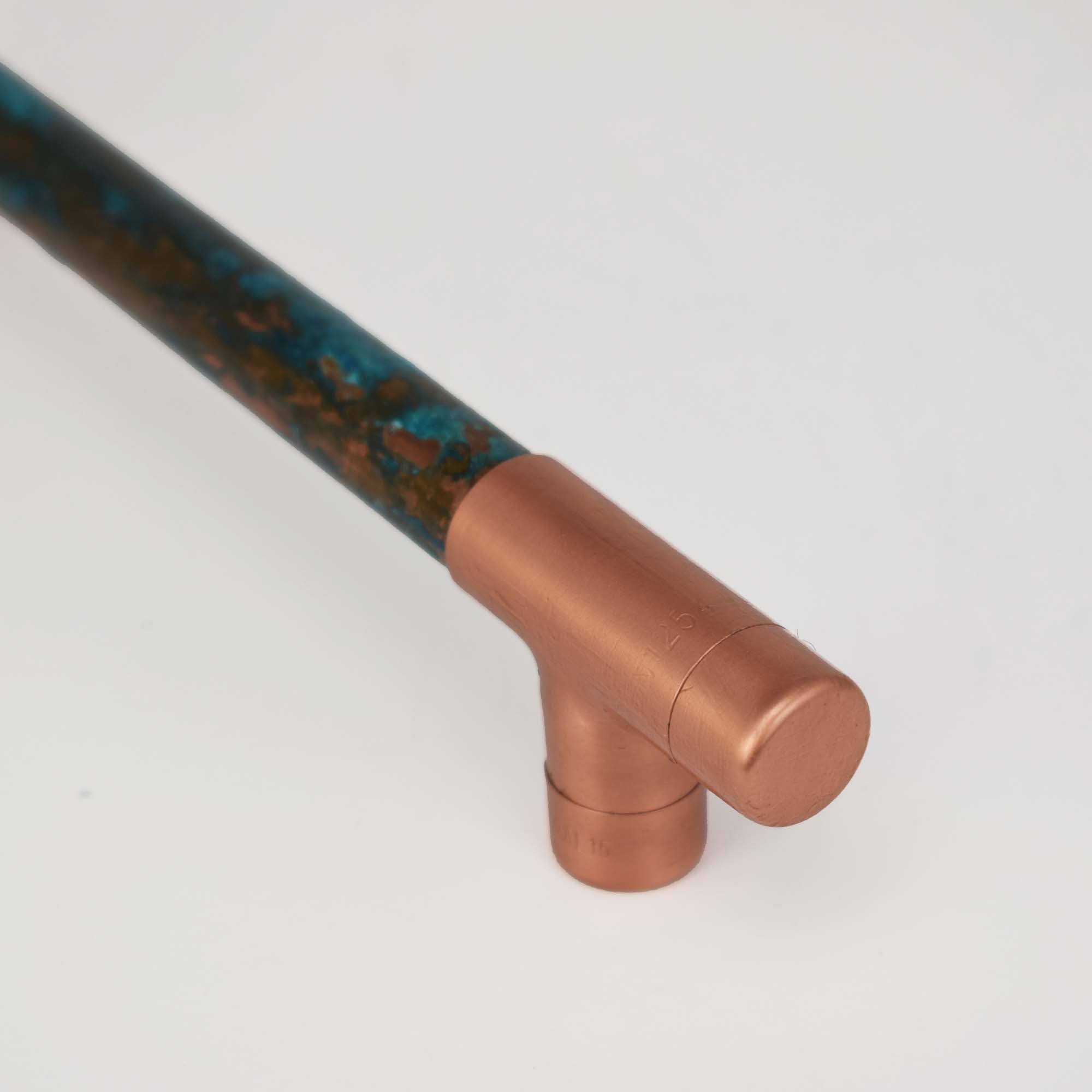 Verdigris Copper Handle T-shaped - Detail Shot