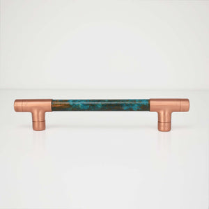 Verdigris Copper Handle T-shaped - Proper Copper Design
