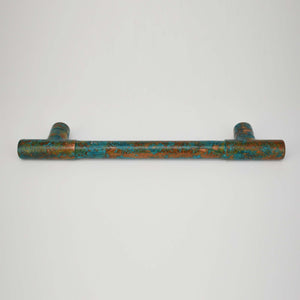 Dark Verdigris Copper Handle - All Over - Flat on Surface