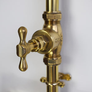 Sturdy and durable outdoor brass taps and shower for year-round use
