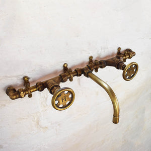 Farmhouse Vintage Brass Tap - Angled view