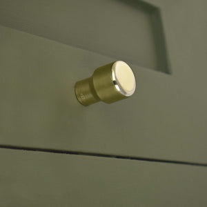 brass raised knob - side view