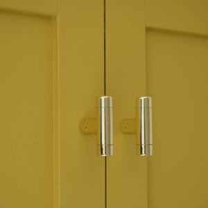 Brass T Knob On Yellow Cabinet