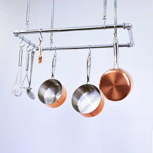 Chrome Ceiling Pot and Pan Rack - Proper Copper Design