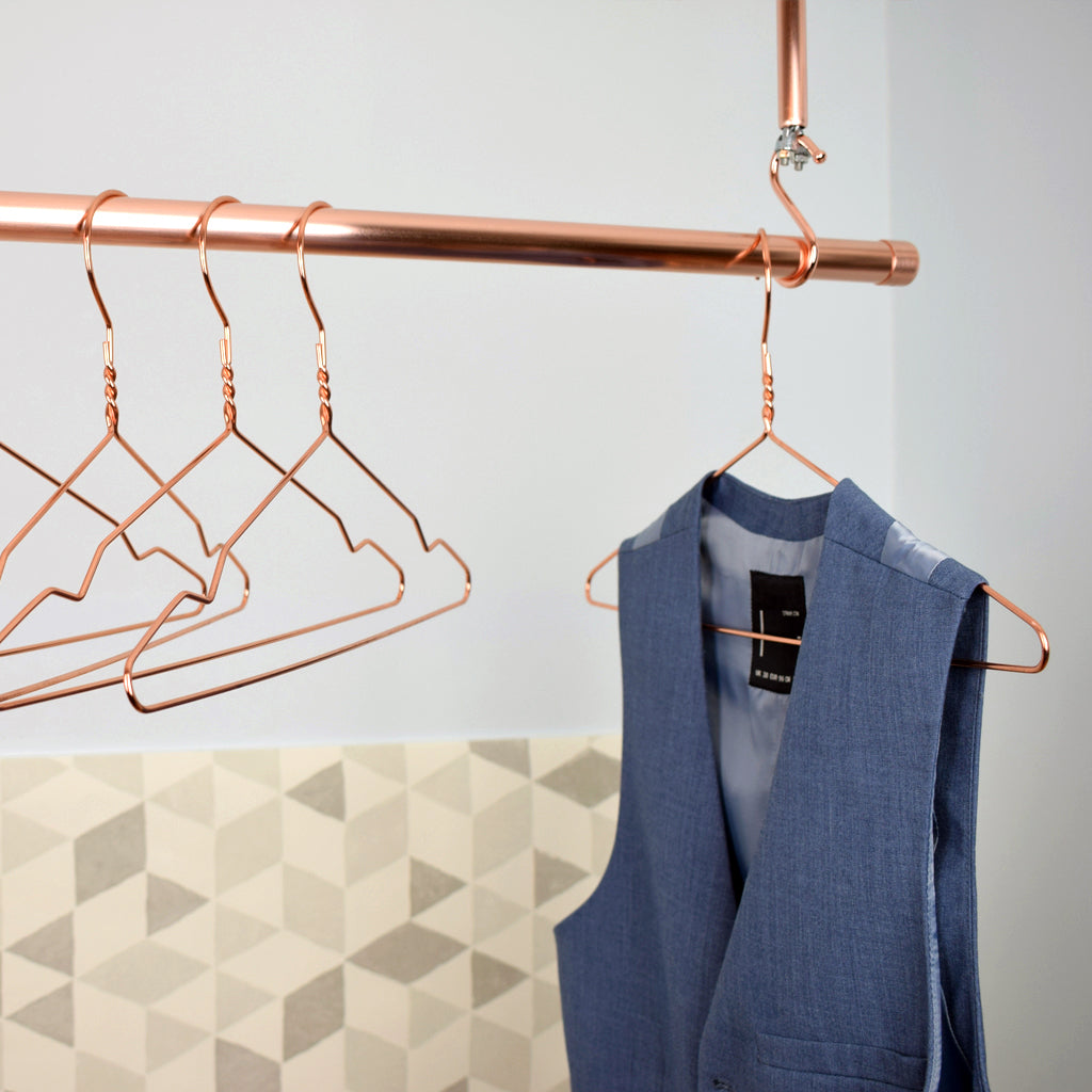 Copper Clothes Rails Proper Copper Design - Hanging Copper Clothes Rail