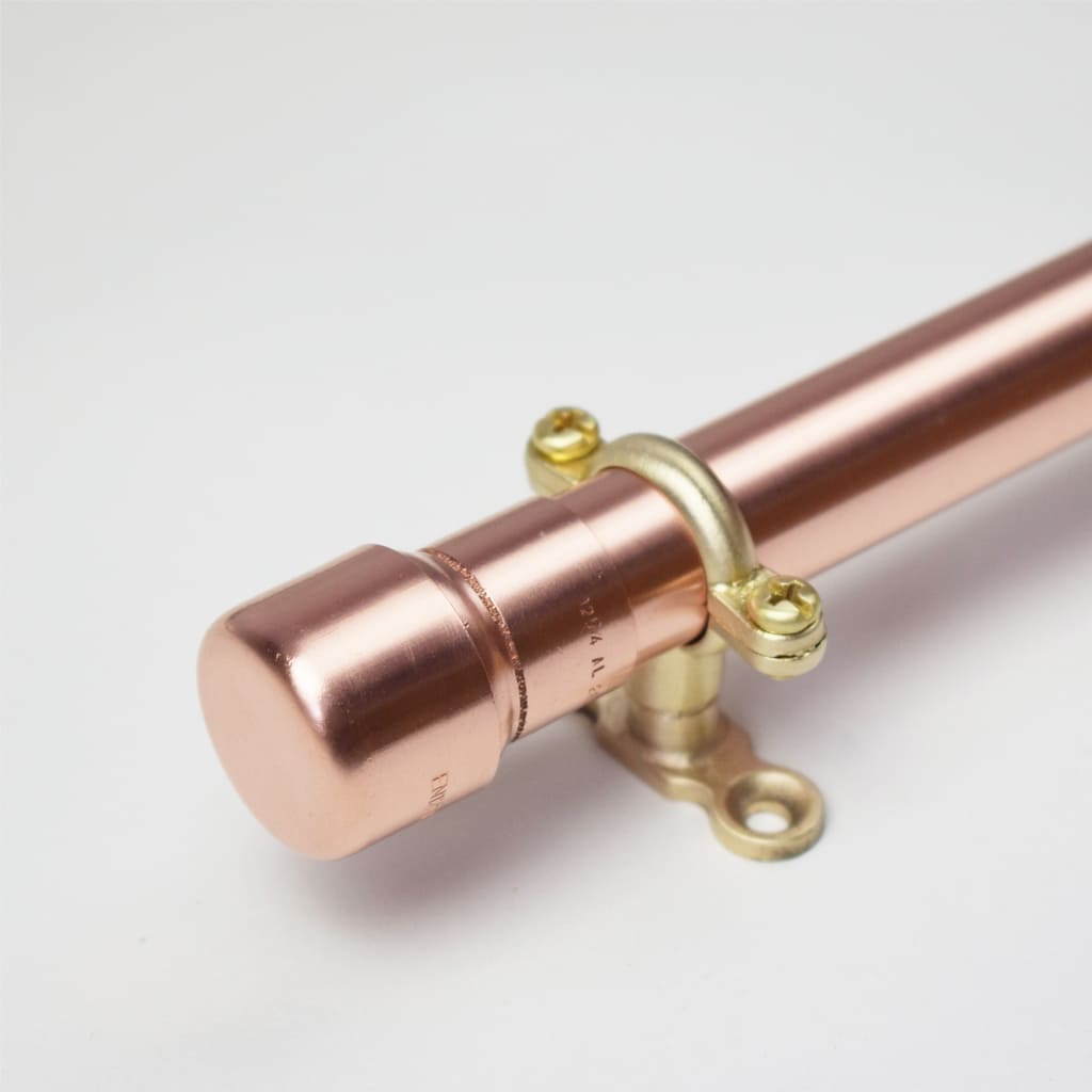 Curtain Rail in Copper with Raised Ends - Proper Copper Design