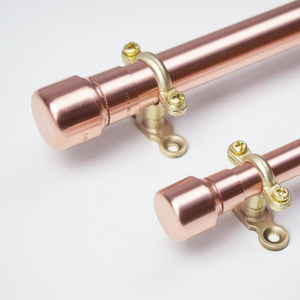 Curtain Rail in Copper with Raised Ends - Proper Copper Design