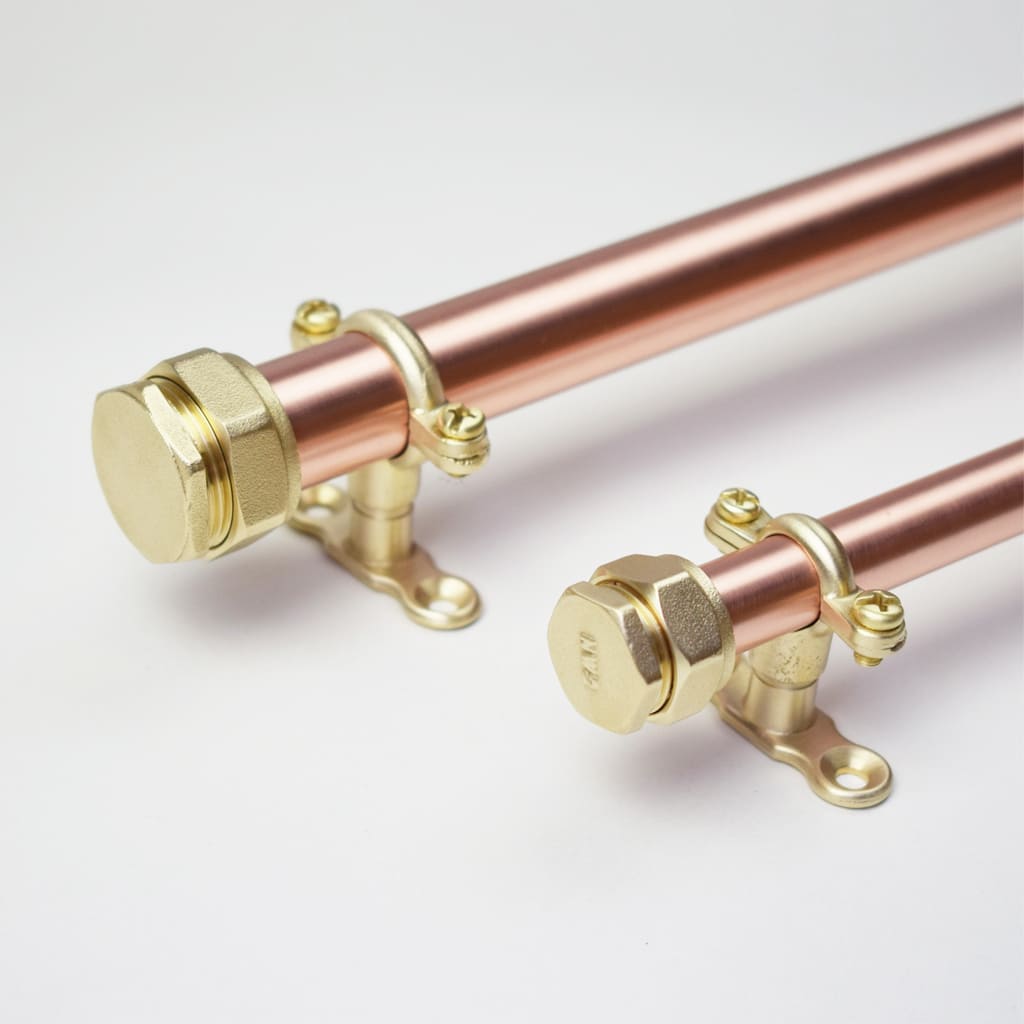 Copper, Chrome and Brass Curtain Rails - Proper Copper Design