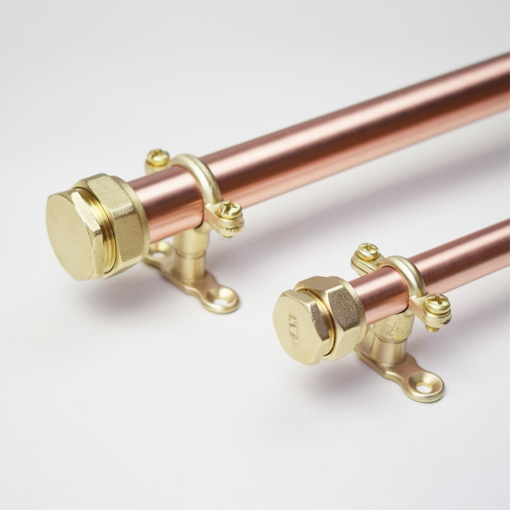 Curtain Rail in Copper and Brass - Proper Copper Design