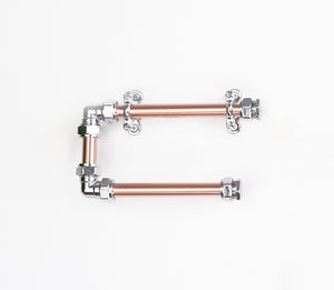 Industrial Copper and Chrome Bathroom Set - Toilet roll holder