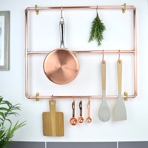 Copper Pot and Pan Rack Wall Mounted