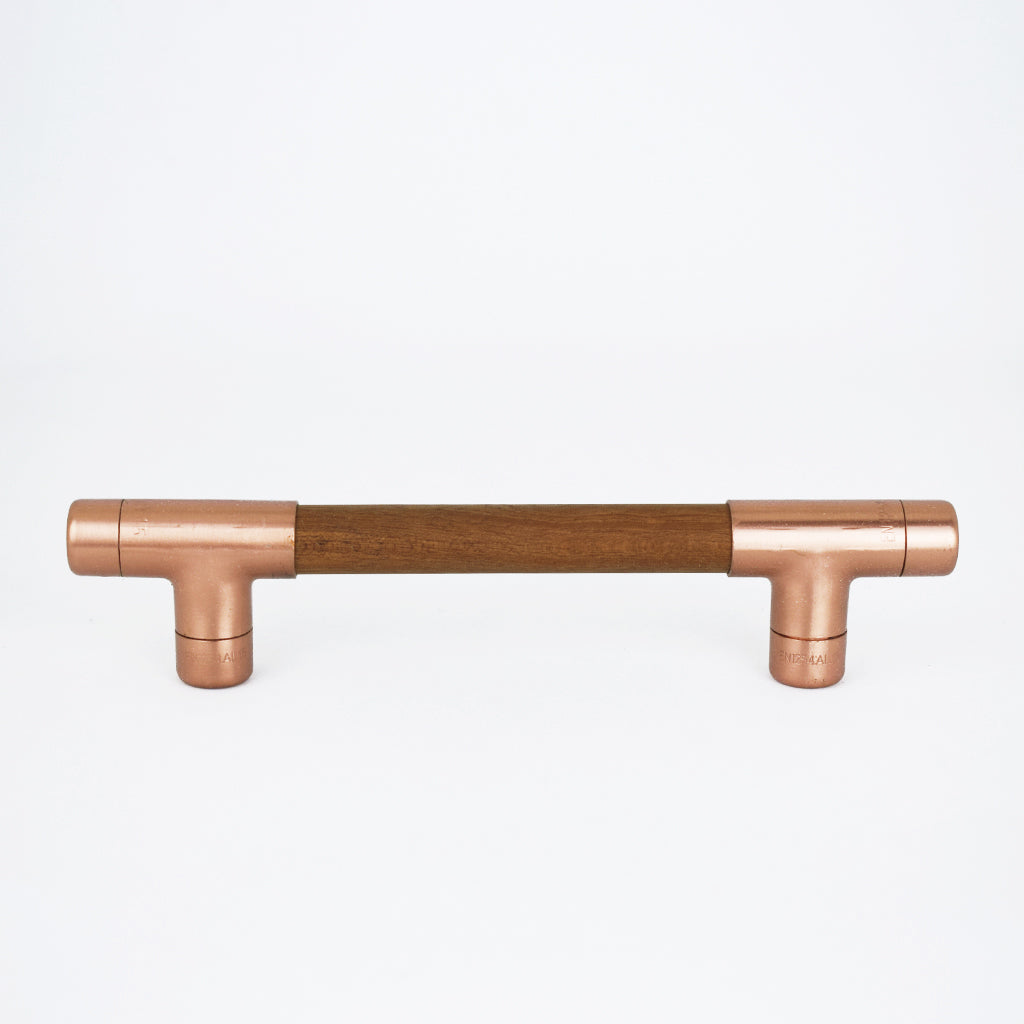 Copper Handle with Wood (Iroko) T-shaped - Proper Copper Design
