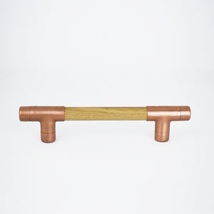 Copper Handle with Oak T-shaped - Proper Copper Design