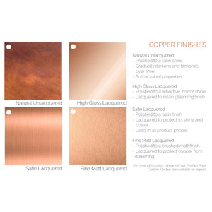 Copper Shower - Aira, finishes diagram by Proper Copper Design