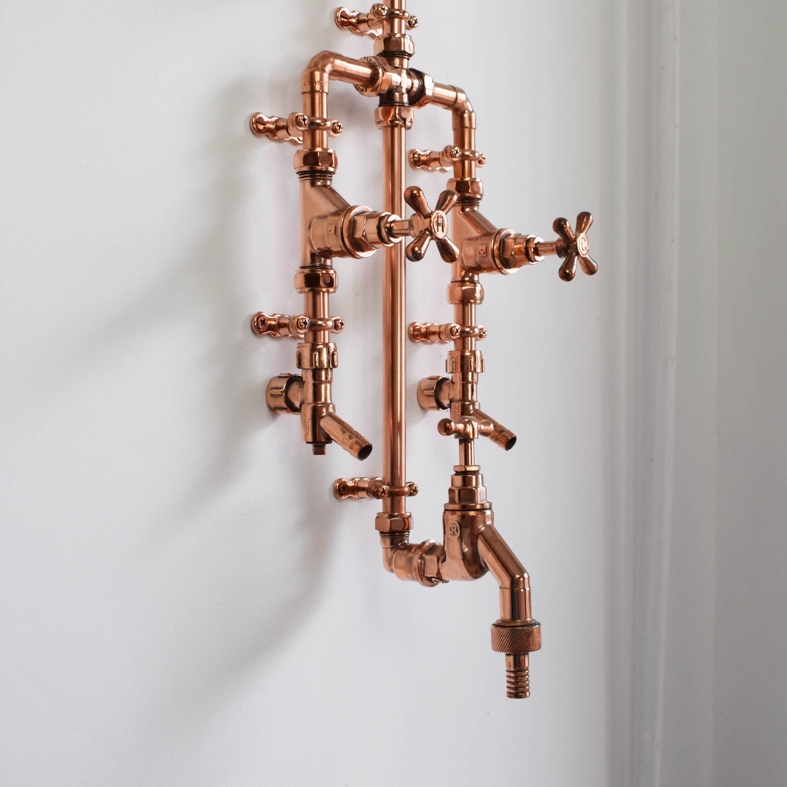 stunning outside shower design manufactured from genuine copper