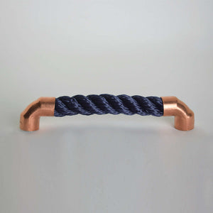 Copper and navy rope pull handle front view
