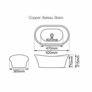 Copper basin technical drawing