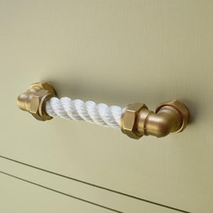 brass white rope pull marine nautical handle green drawers