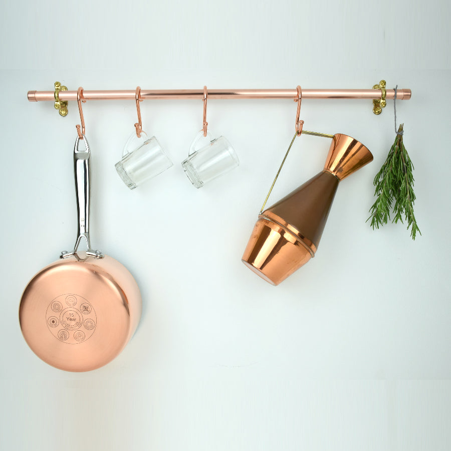 Handmade Copper and Brass Pot and Pan Rack, Copper Rails, Copper Kitchen  Storage, Copper Kitchen Rails, Copper Hanging Rack 