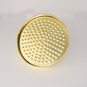 A classic brass shower head with a timeless design and a full coverage rain spray pattern.