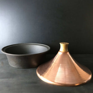 Copper tagine with lid off