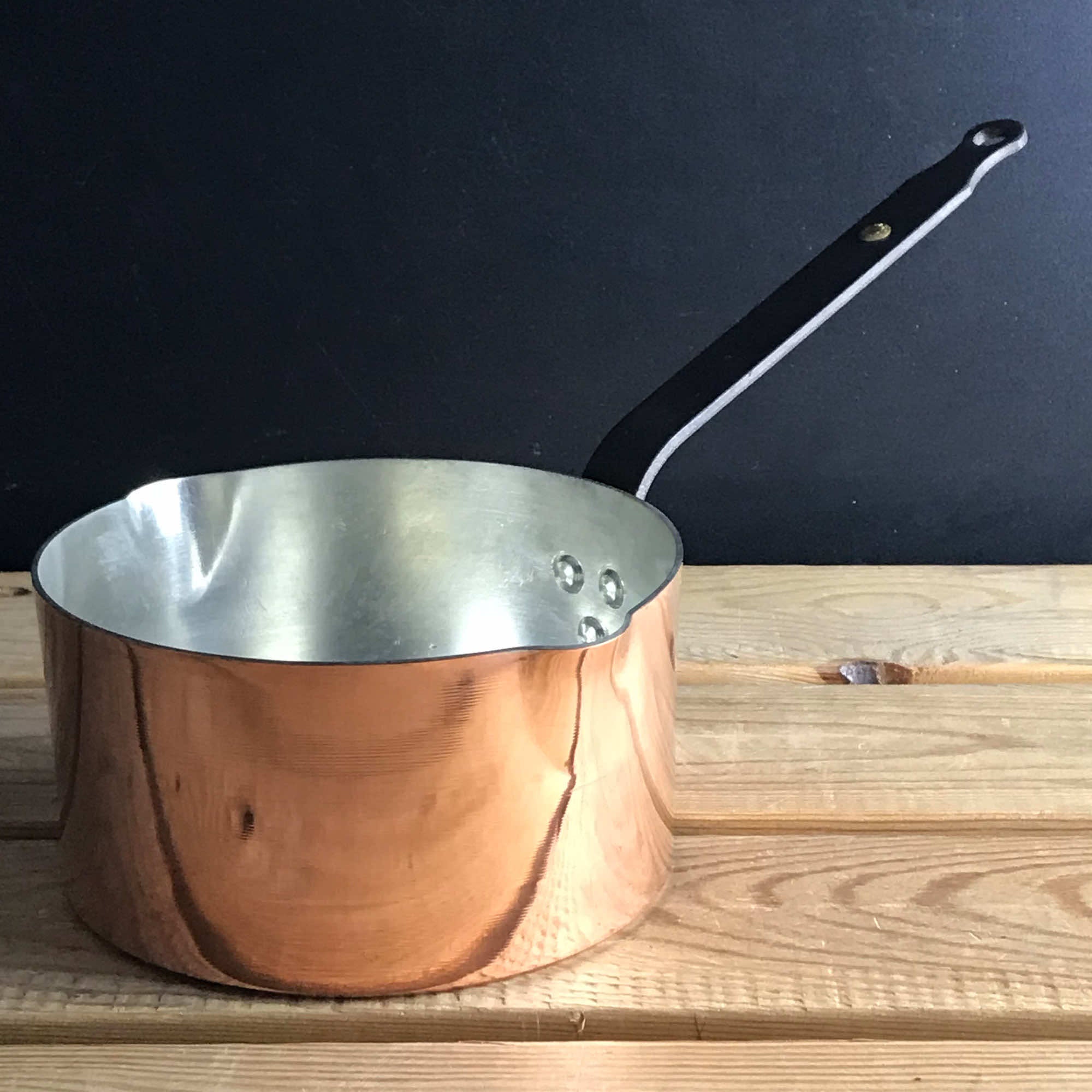 copper saucepan with tin lining