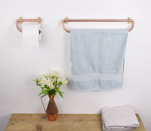 Rounded Copper Bathroom Set - With towel