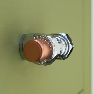 Chrome and Copper Knob - T-Shaped - Closeup