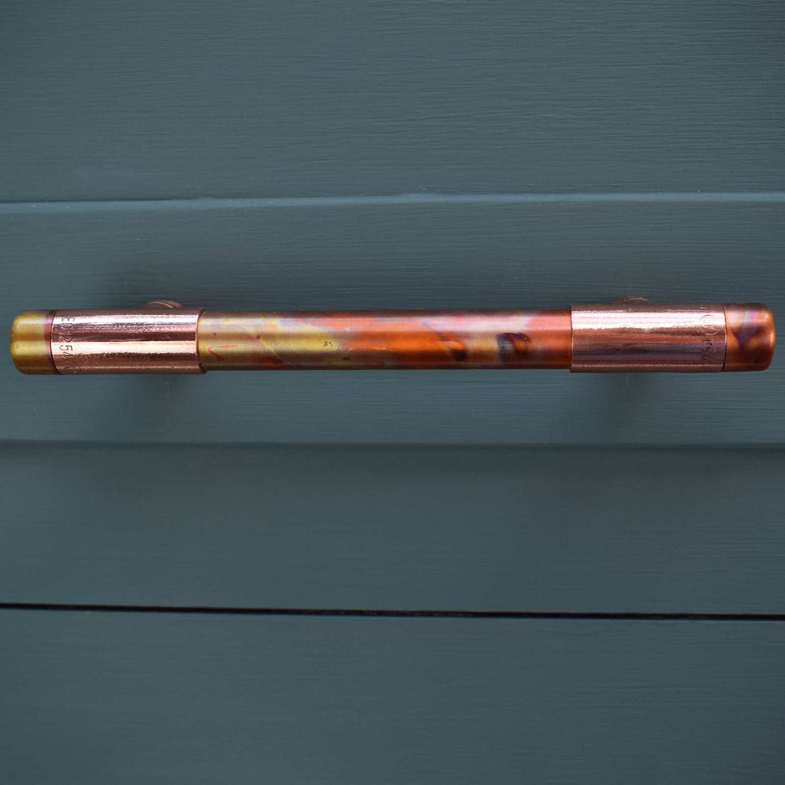 Copper Pull Handle - Marbled / High Polish Mix - Proper Copper Design