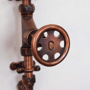 antique copper shower rustic finish tap close up image cold tap