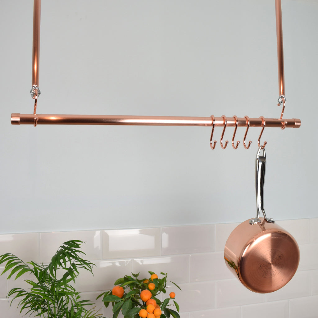 Copper Hanging Pot and Pan Rail - Proper Copper Design