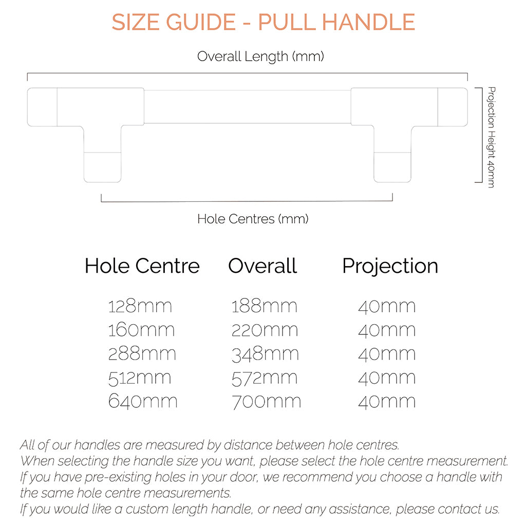 Copper handle size guide