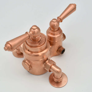 Handcrafted copper shower valve with unique and elegant design - valve only photo