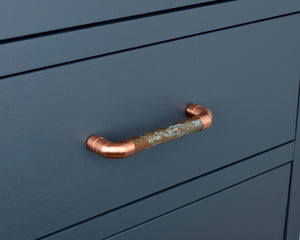 Verdigris Copper Pull Handle - Proper Copper Design