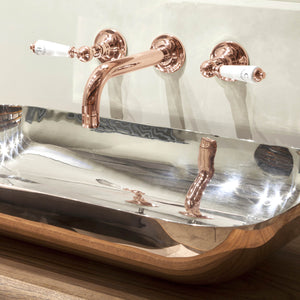 fluidity copper wall mounted 3 inlet tap